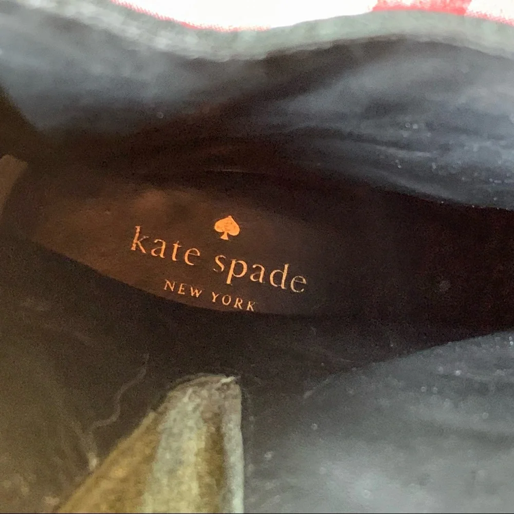 KATE SPADE Luxury Black Pebbled Leather Sabina Double Buckle Moto Boots, 7M